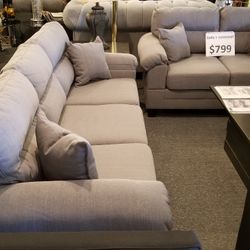 Brand New Grey/Brown/Purple Fabric 2PCs Sofa Set