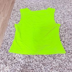 Lime green sleeveless top