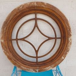 Large Carved Wood Medallion Wall Art - $40