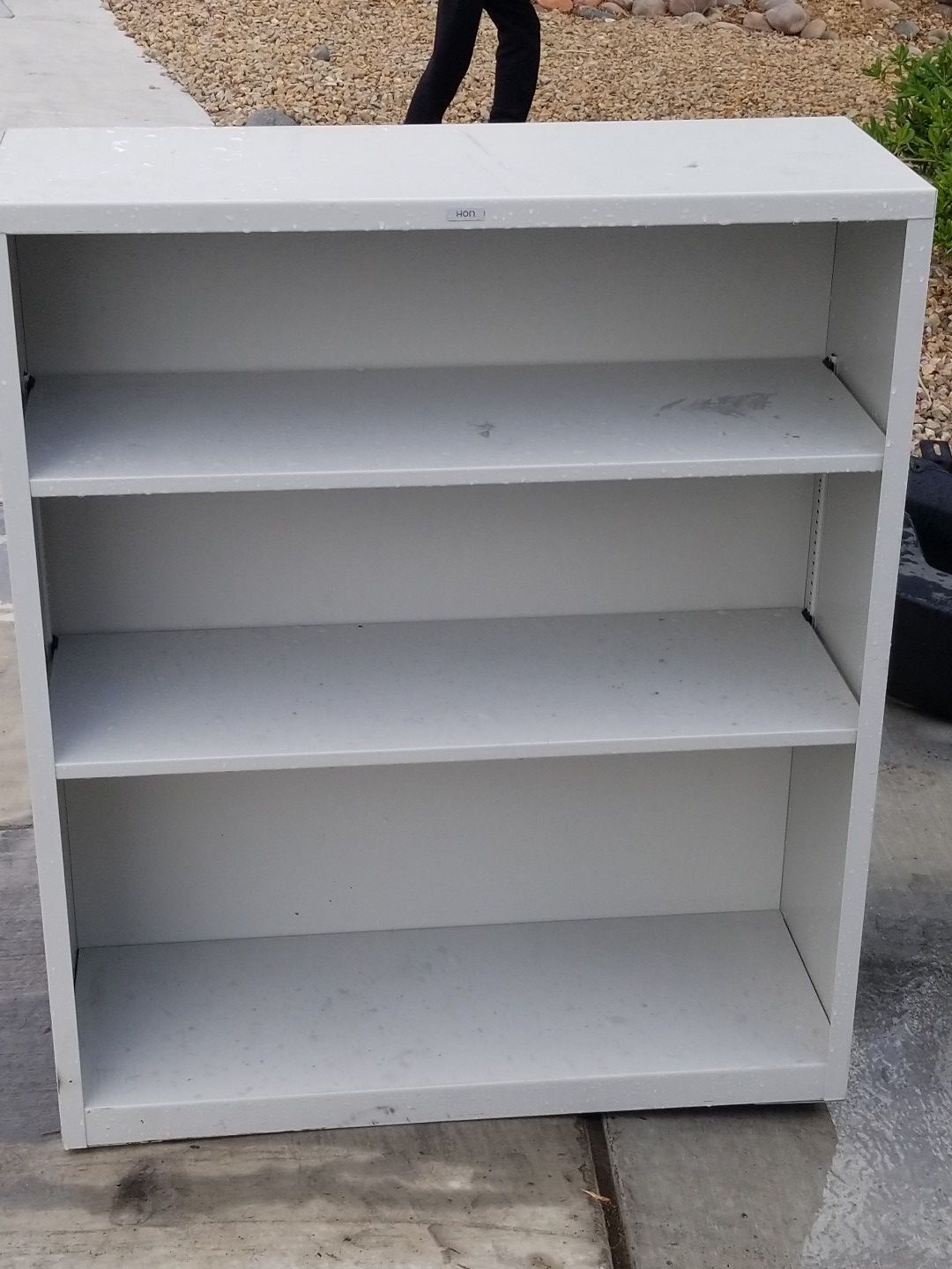 Metal bookshelves