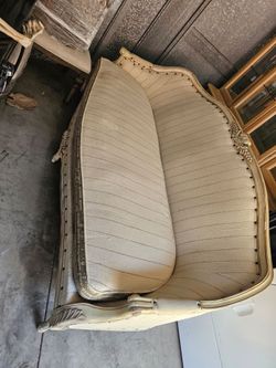 French Provincial Upholstered Settee Loveseat