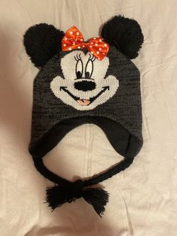 Black & Red Minnie Mouse  Kids' Earflap Beanie 