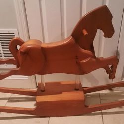Handmade Solid Wood Rocking Horse - $85