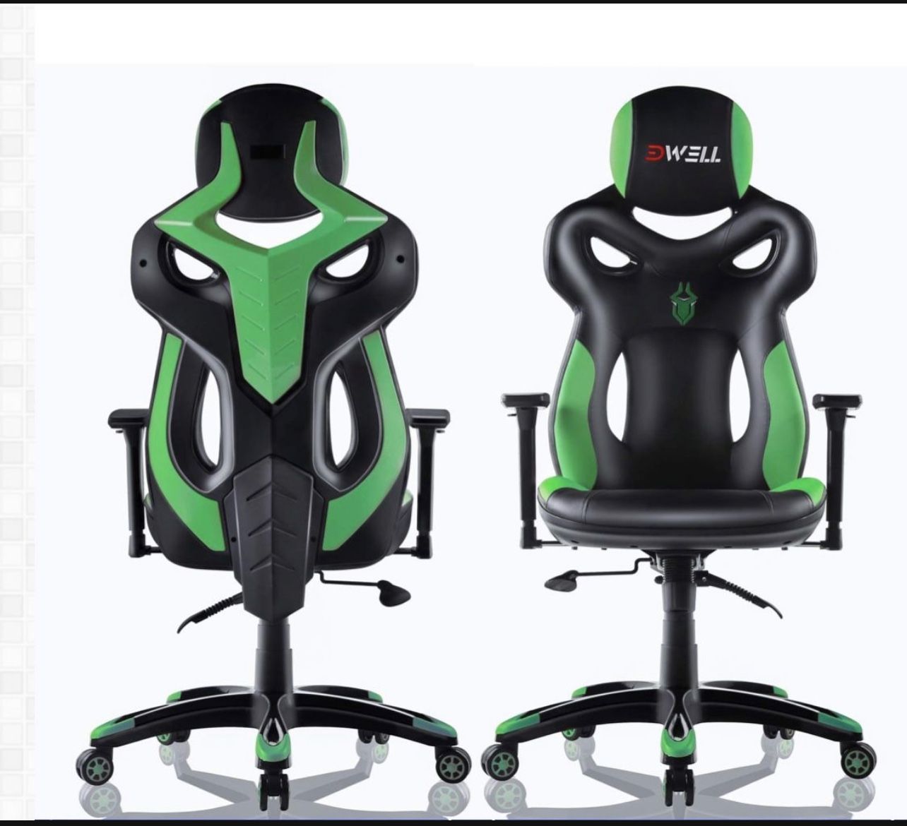4D racing game chair green /yellow
