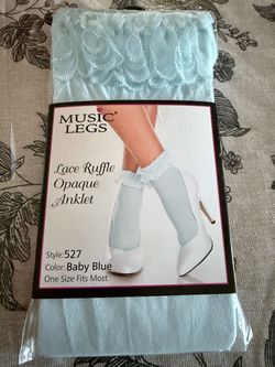 Blue lace ruffle socks