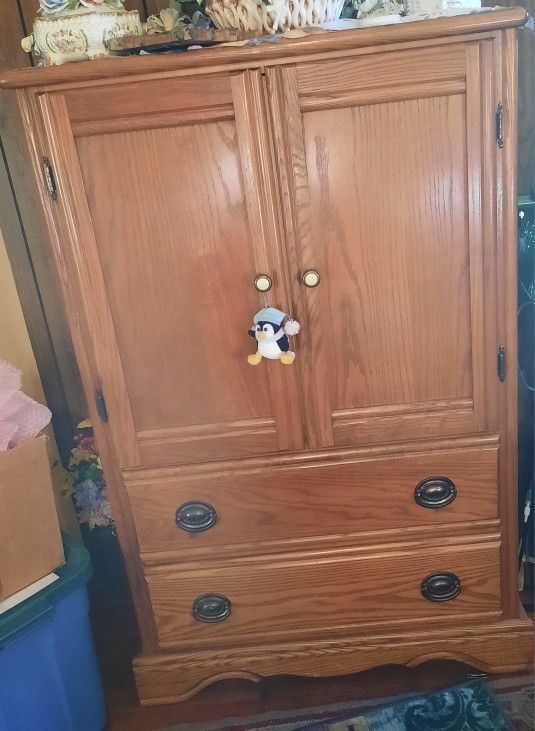 Wooden Storage Cabinet With One Shelf Inside