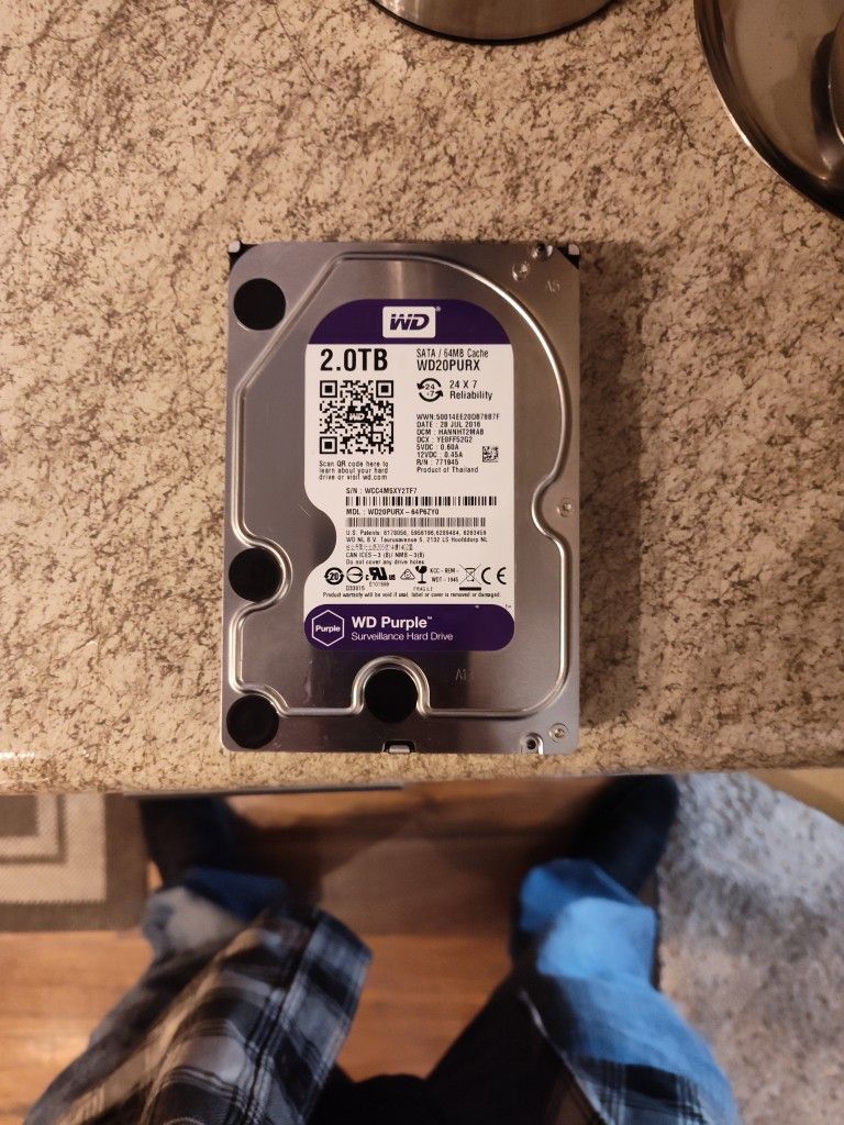 2.0 TB WD Purple surveillance hard drive