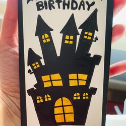 Halloween Birthday Handpainted Card