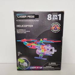 Laser Pegs 8 in 1 Helicopter Light it Up Construction Building Kit Illuminated
