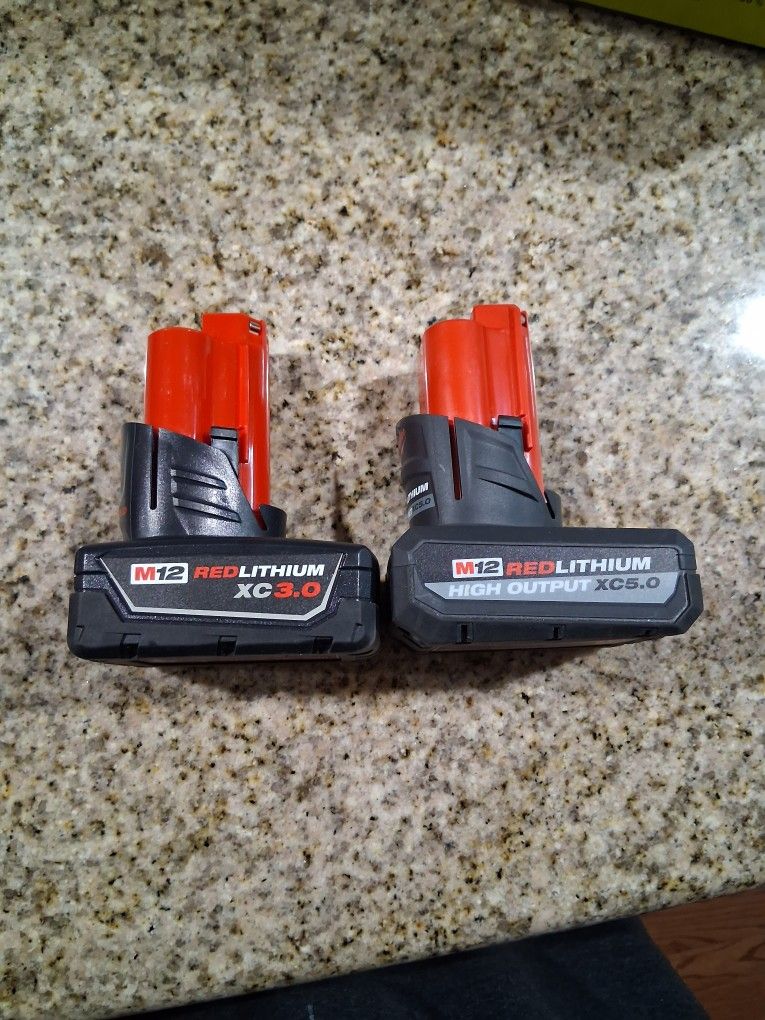 Milwaukee M12 Battery 5ah 3ah