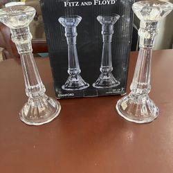Fitz & Floyd Glass Candle Sticks