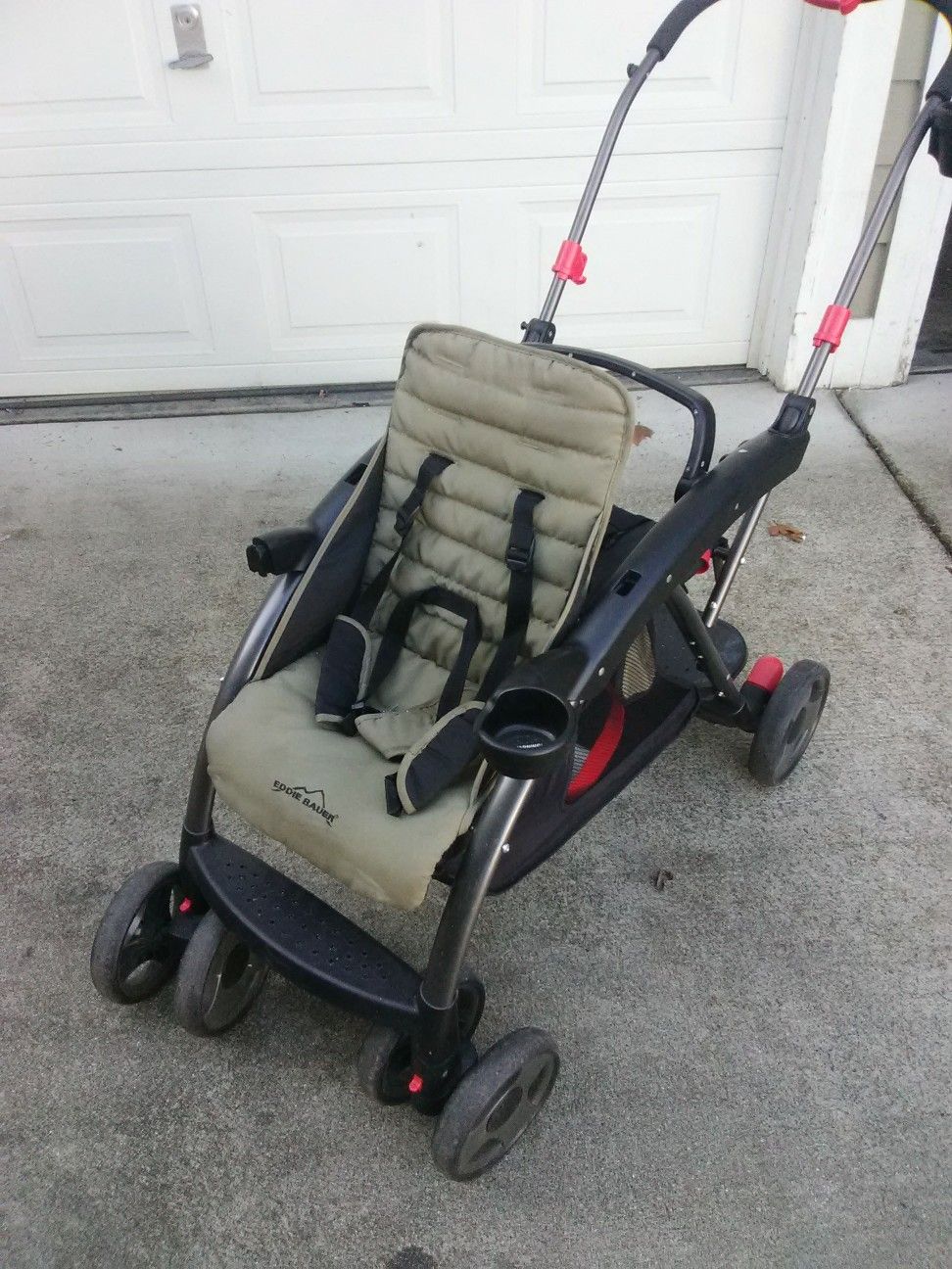 Eddie Bauer sit and stand double stroller.