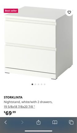 2 IKEA white nightstands
