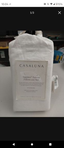 Casaluna Standard Size Supima Sateen Pillowcase Set White