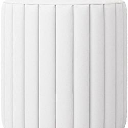 Ottoman Footstool Round Footstools and Poufs, Foot Stool Under Desk, Footrest Ottoman, Foot Stool for Bedroom Couch Living Room (Color : White, Size :