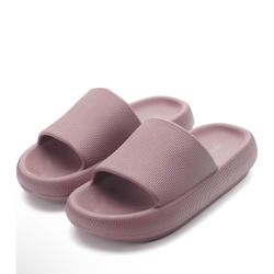 Women’s Pink Slides Thick Sole Slippers 