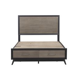 Brand New Gray Black Queen Storage Bedframe