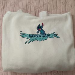 White Stitch Disney Hoodie 2XL