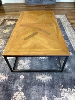 Iron and Wood Coffee Table