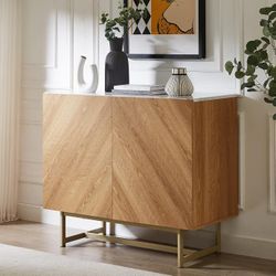 Faux Marble Top Entryway Sideboard