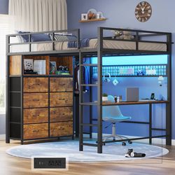 Twin Loft Bed With Storage Brand New