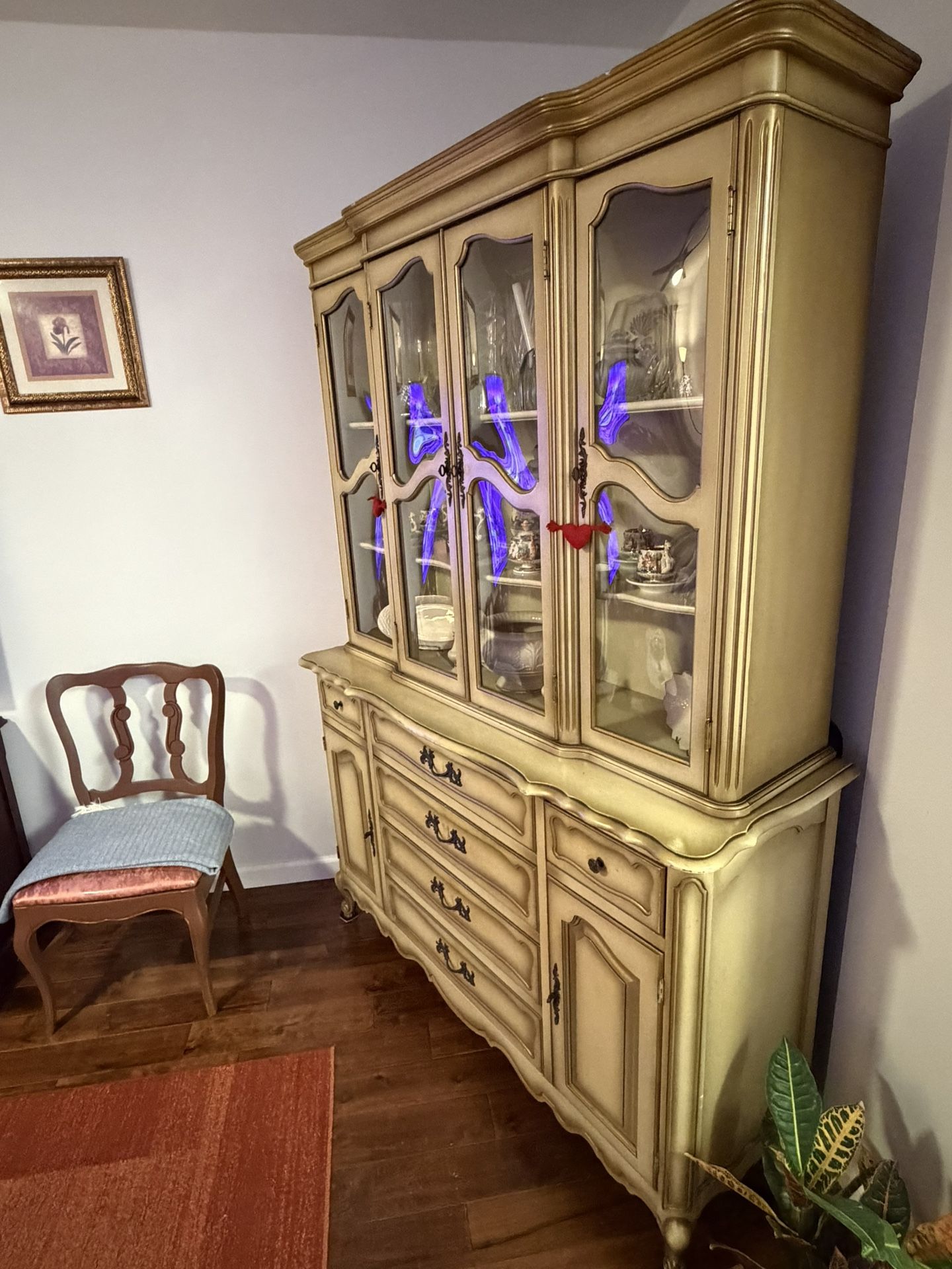 Stunning Vintage  Cabinet Solid Wood, Elegant & Rare!