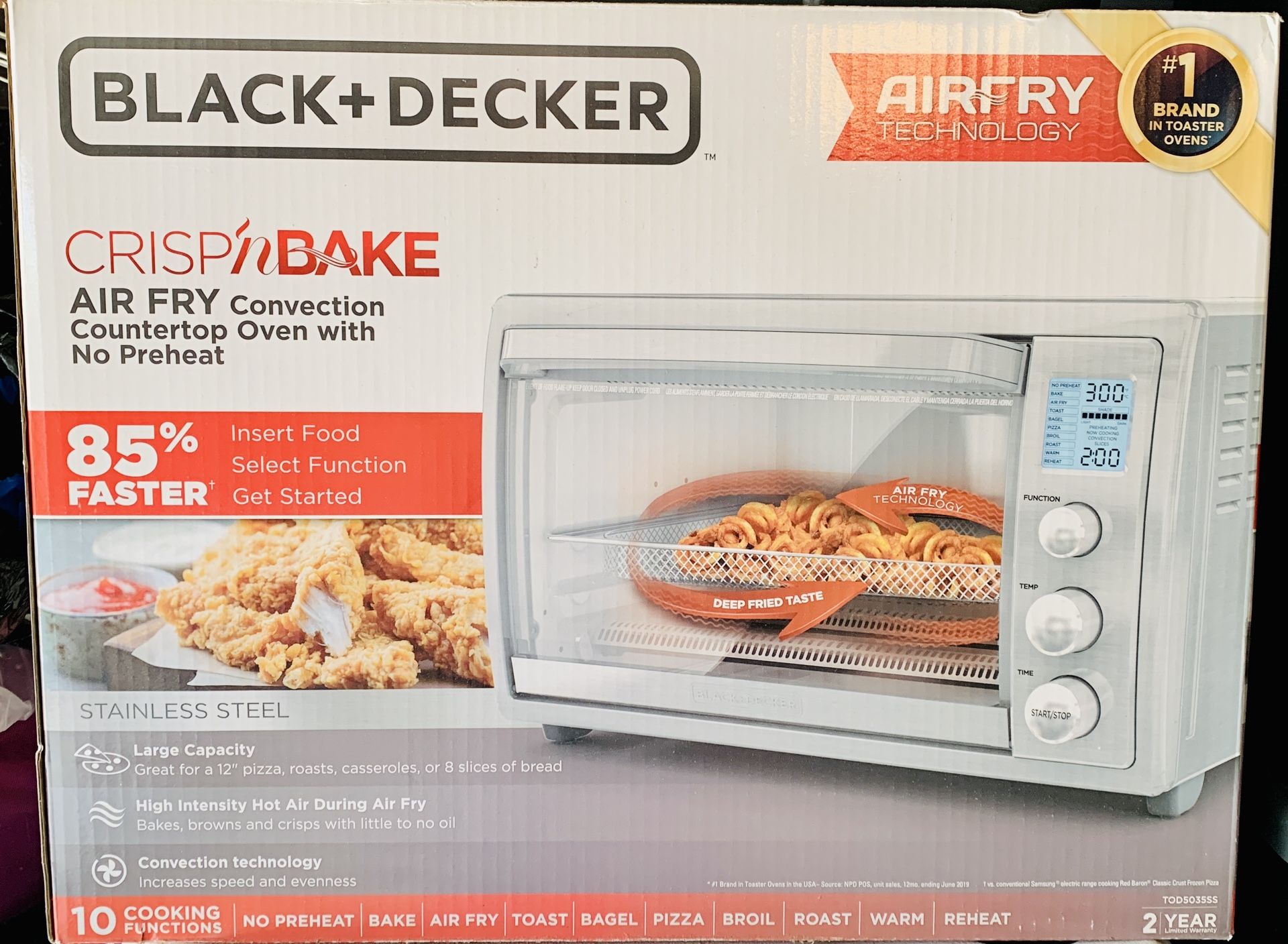 Crisp 'N Bake Air Fry Countertop Oven With No Preheat