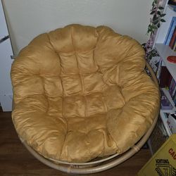 Round Wooden Indoor Papasan Cushion