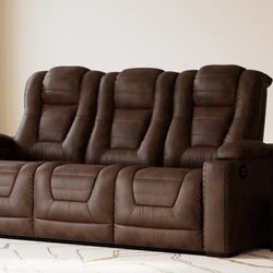Backtrack Dual Power Leather Reclining Sofa