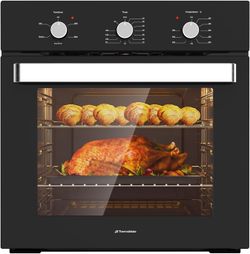 24 Inch Single Wall Oven, ETL Certified, ThermoMate 2.79 Cu. Ft. Built-in Electric Wall Oven with 5 Cooking Functions, Built-in Ovens with Anti-Mistou