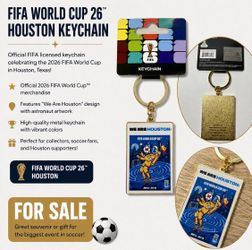 Official FIFA World Cup 26 Houston We Are Houston Metal Keychain - New