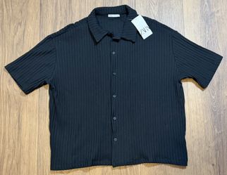 TravisMathew Mens Large Gray Micro Stripe Golf Polo Shirt #15B