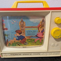 Fisher price two toned tv toy vintage!