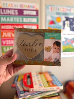 Heart Shaped Wooden Baby Milestone Cards Set