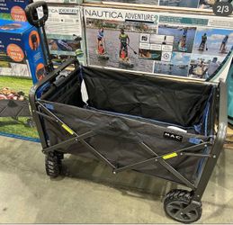 Mac Sports XL Folding Wagon with Brakes New!!! Beach ,park,BLUE