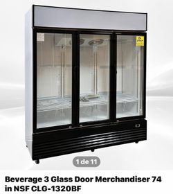Commercial 3-Door Glass Display Refrigerator – Brand New