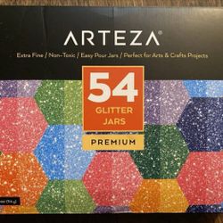 ARTEZA Fine Glitter, Set of 54 Colors, Shaker Jars New!