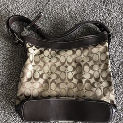 Coach Bag Purse Brown & Tan