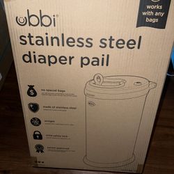 UBBI Stainless Steel Diaper Pail And 75  Bags  