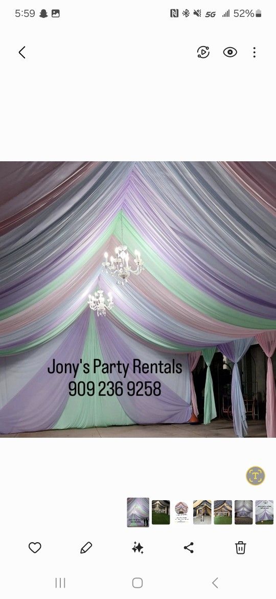 Canopy  With Draping Round Tables Rectangular Tables Resine Chair Regular Chairs 