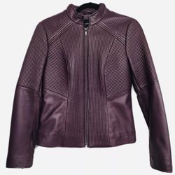 Neiman Marcus Genuine Leather Jacket Size S purple 