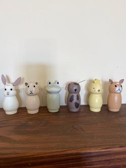 Hearth & Hand with Magnolia Wooden Animal Peg Dolls – 6 Piece Set