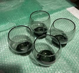 Smokey Gray, Four Piece, Modern-casual, Low ball,  Pottery Barn Dinner Glasses.  