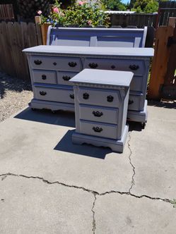 Gray bedroom set solid wood
