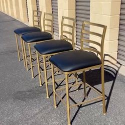 NEW Wesley Allen Bar Stools Barstools Black with Gold Metal 26”  RETAILS $1,720