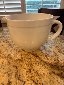 Large 5 quart white ceramic mixing bowl