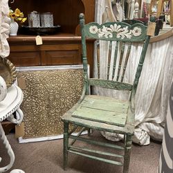 Antique Green Chippy Chair