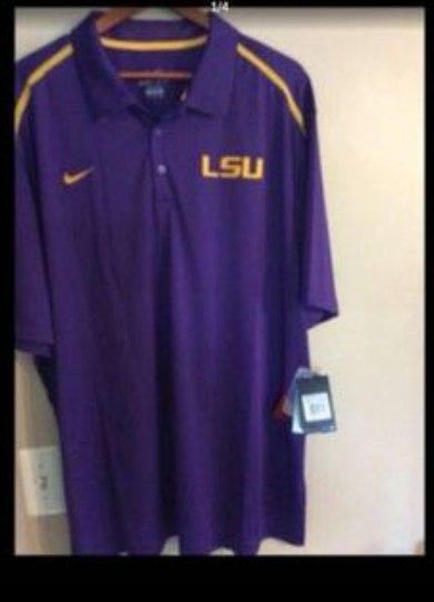 MENS NIKE LSU DRI-FIT SHIRT..... CHECK OUT MY PAGE FOR MORE ITEMS