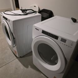 Brand New Whirlpool White Front Loader, Washer, And Dryer