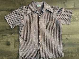 Vintage 70s Towncraft JC Penney PennPrest Button Up Shirt Large Paisley Disco
